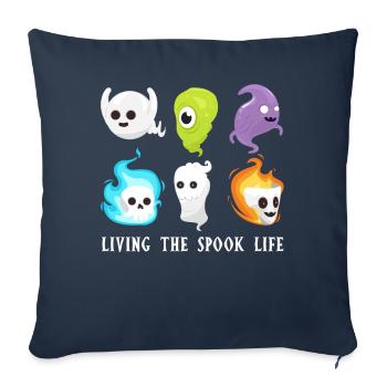 Vivre la vie fantôme Spook Life Appât - Housse de coussin décorative 45 x 45 cm - bleu marine - Devant