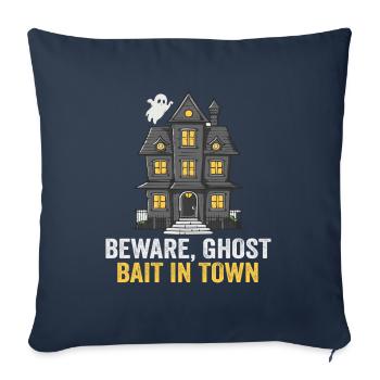 Beware Ghost Bait In Town Spooky - Sofa pillowcase 17,3'' x 17,3'' (45 x 45 cm) - navy - Front