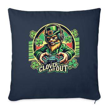 trèfle et out Gamer St. Patrick’s Day Fun - Housse de coussin décorative 45 x 45 cm - bleu marine - Devant