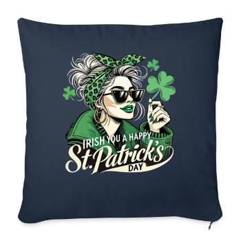 Style irlandais pour la Saint-Patrick - Housse de coussin décorative 45 x 45 cm - bleu marine - Devant