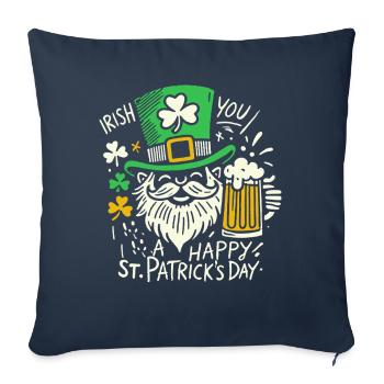 Bonne célébration de la Saint-Patrick avec les Irlandais - Housse de coussin décorative 45 x 45 cm - bleu marine - Devant