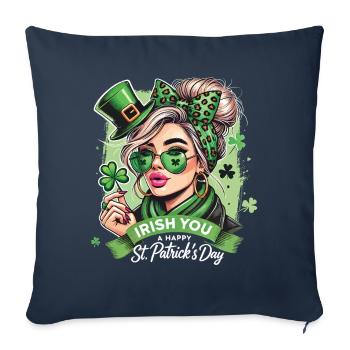 Irlandais Vous Célébrez la Saint-Patrick avec style - Housse de coussin décorative 45 x 45 cm - bleu marine - Devant