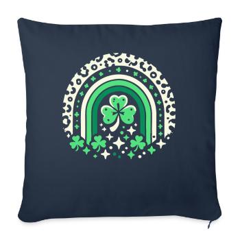 Saint-Patrick trèfle arc-en-ciel chance - Housse de coussin décorative 45 x 45 cm - bleu marine - Devant