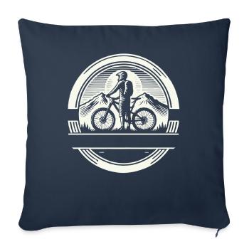 Mountain Bike Bicycle Rider Text Self-Design - Sofa pillowcase 17,3'' x 17,3'' (45 x 45 cm) - navy - Front