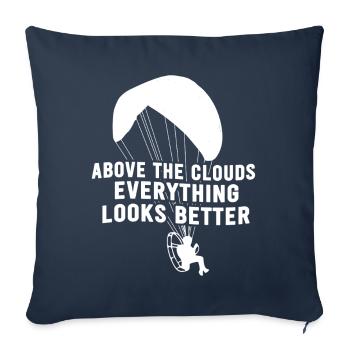 Au-dessus des nuages, tout semble mieux - Housse de coussin décorative 45 x 45 cm - bleu marine - Devant