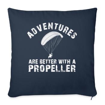 Adventures Are Better With A Propeller - Sofa pillowcase 17,3'' x 17,3'' (45 x 45 cm) - navy - Front