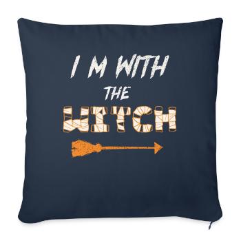 Ich bin mit der Hexe Halloween-Spaß - Sofakissenbezug 45 x 45 cm - Navy - Vorne