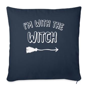 Ich bin mit der Hexe Halloween-Spaß - Sofakissenbezug 45 x 45 cm - Navy - Vorne
