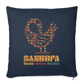 Sankofa Symbol Adinkra Ghana Schwarz - Sofakissenbezug 45 x 45 cm - Navy - Vorne