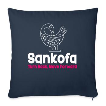 Sankofa Symbol Adinkra Ghana Schwarz - Sofakissenbezug 45 x 45 cm - Navy - Vorne