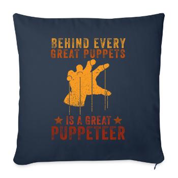 Puppetry Puppeteer Puppet Puppets - Sofa pillowcase 17,3'' x 17,3'' (45 x 45 cm) - navy - Front
