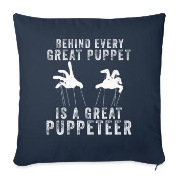 Puppetry Puppeteer Puppet Puppets - Sofa pillowcase 17,3'' x 17,3'' (45 x 45 cm) - navy - Front