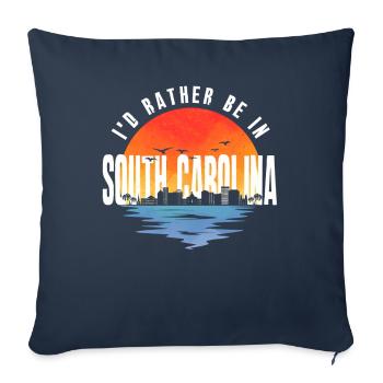 Je préférerais être en Caroline du Sud - Housse de coussin décorative 45 x 45 cm - bleu marine - Devant