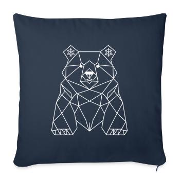 Polar Bear Polygon – Winter Animal Design Minimalist - Sofa pillowcase 17,3'' x 17,3'' (45 x 45 cm) - navy - Front