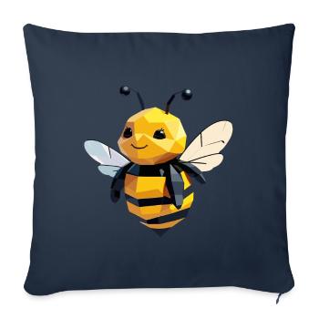 Cute polygon bumblebee design - Sofa pillowcase 17,3'' x 17,3'' (45 x 45 cm) - navy - Front