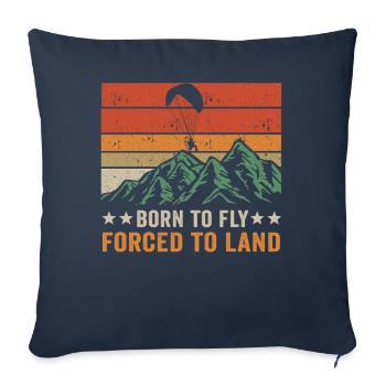 Born To Fly Forcé D’atterrir Paramoteur - Housse de coussin décorative 45 x 45 cm - bleu marine - Devant