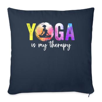 Yoga Is My Therapy - Sofa pillowcase 17,3'' x 17,3'' (45 x 45 cm) - navy - Front