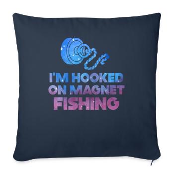 Neodymium Magnet Fishing Magnetic Fisher - Sofa pillowcase 17,3'' x 17,3'' (45 x 45 cm) - navy - Front