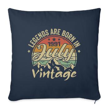 Vintage Juillet 1991 Anniversaire Juillet 1991 - Housse de coussin décorative 45 x 45 cm - bleu marine - Devant