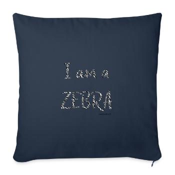 I am a zebra - Housse de coussin décorative 45 x 45 cm - bleu marine - Devant