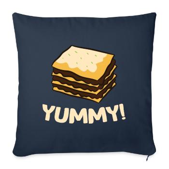 Lasagna - Yummy! - Sofa pillowcase 17,3'' x 17,3'' (45 x 45 cm) - navy - Front