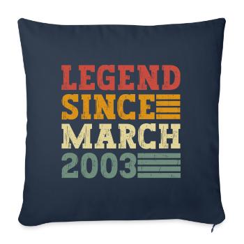 Légende depuis mars 2003 - Housse de coussin décorative 45 x 45 cm - bleu marine - Devant