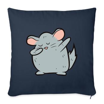 Chinchilla - Dab, dabbing, dancing - Sofa pillowcase 17,3'' x 17,3'' (45 x 45 cm) - navy - Front