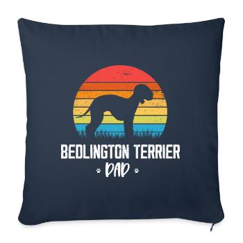 Bedlington Terrier - Sofakissenbezug 45 x 45 cm - Navy - Vorne