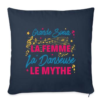 grande soeur la femme danseuse le mythe la légende - Housse de coussin décorative 45 x 45 cm - bleu marine - Devant
