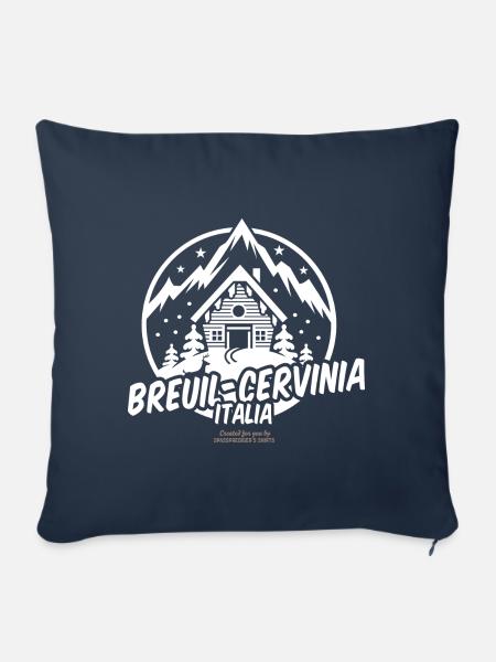 Breuil-Cervinia Italia | Ski T-Shirts - Sofakissenbezug 45 x 45 cm - Navy
