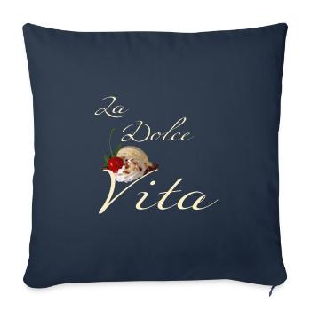 la dolce vita - Sofa pillowcase 17,3'' x 17,3'' (45 x 45 cm) - navy - Front