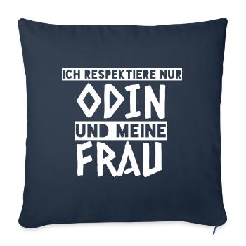 Ich Respektiere Odin und meine Frau Wikinger - Sofakissenbezug 45 x 45 cm - Navy - Vorne