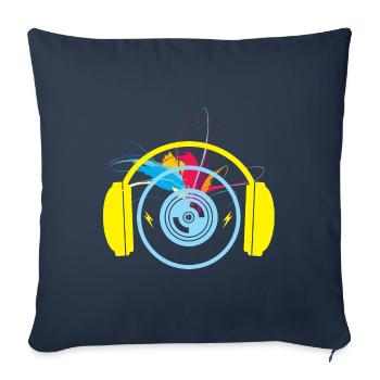 Colorful headphones - Sofa pillowcase 17,3'' x 17,3'' (45 x 45 cm) - navy - Front