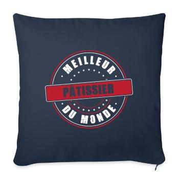Meilleur pâtissier profession métier humour - Housse de coussin décorative 45 x 45 cm - bleu marine - Devant