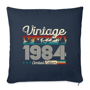 40ème Anniversaire Légende Millésime 1984 Millésime 1984 - Housse de coussin décorative 45 x 45 cm - bleu marine - Devant