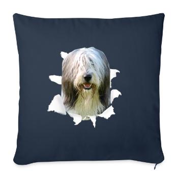 Bearded Collie - Bearded Collie Hund - Sofakissenbezug 45 x 45 cm - Navy - Vorne