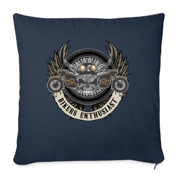 Biker Skull Biker Enthusiast Biker Biker Boyz - Sofa pillowcase 17,3'' x 17,3'' (45 x 45 cm) - navy - Front