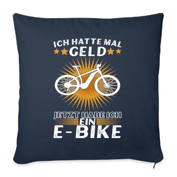 E Bike E MTB Elektrofrahrad - Sofakissenbezug 45 x 45 cm - Navy - Vorne