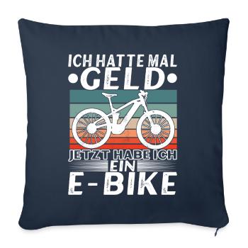 E Bike E MTB Elektrofrahrad - Sofakissenbezug 45 x 45 cm - Navy - Vorne