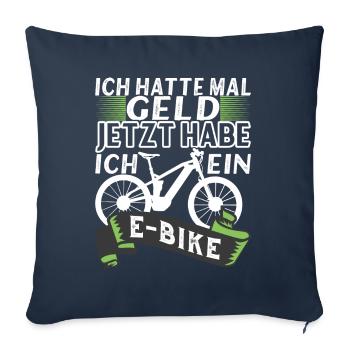 E Bike E MTB Elektrofrahrad - Sofakissenbezug 45 x 45 cm - Navy - Vorne