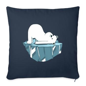 Yoga Ours polaire - Housse de coussin décorative 45 x 45 cm - bleu marine - Devant
