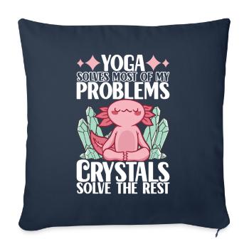 Yoga Yogi Relax - Housse de coussin décorative 45 x 45 cm - bleu marine - Devant