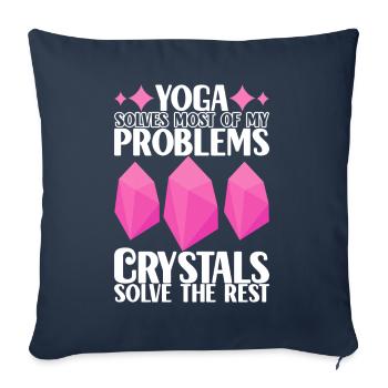 Yoga Yogi Relax - Housse de coussin décorative 45 x 45 cm - bleu marine - Devant