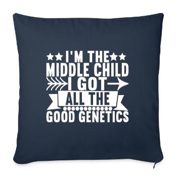 Middle Children Middle Siblings - Sofa pillowcase 17,3'' x 17,3'' (45 x 45 cm) - navy - Front