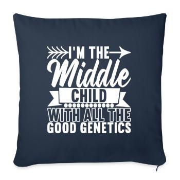 Middle Children Middle Siblings - Sofa pillowcase 17,3'' x 17,3'' (45 x 45 cm) - navy - Front