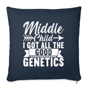 Middle Children Middle Siblings - Sofa pillowcase 17,3'' x 17,3'' (45 x 45 cm) - navy - Front