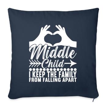 Middle Children Middle Siblings - Sofa pillowcase 17,3'' x 17,3'' (45 x 45 cm) - navy - Front