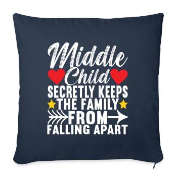 Middle Children Middle Siblings - Sofa pillowcase 17,3'' x 17,3'' (45 x 45 cm) - navy - Front