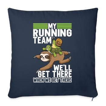Jogging Sport Dicton amusant - Housse de coussin décorative 45 x 45 cm - bleu marine - Devant