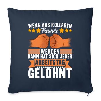 Abschiedsgeschenk Jobwechsel Kollege - Sofakissenbezug 45 x 45 cm - Navy - Vorne